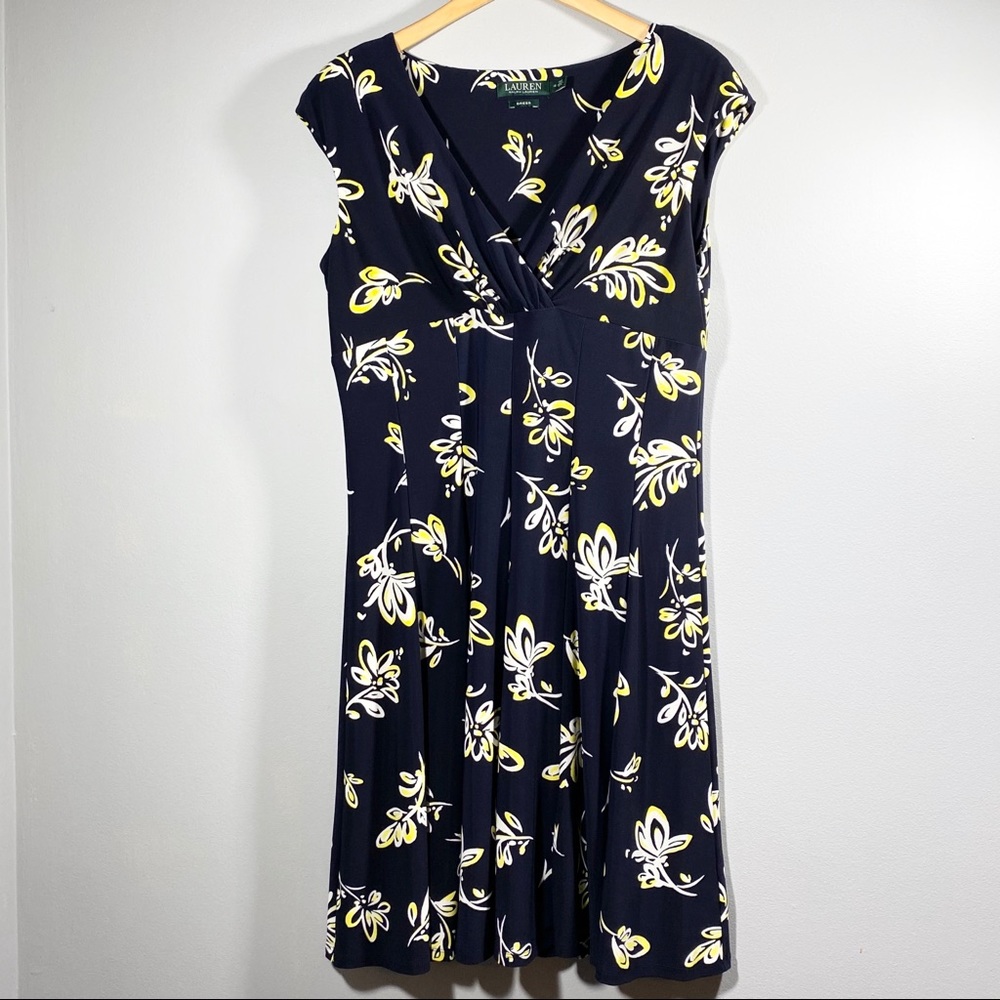 RALPH LAUREN floral stretchy midi dress 16